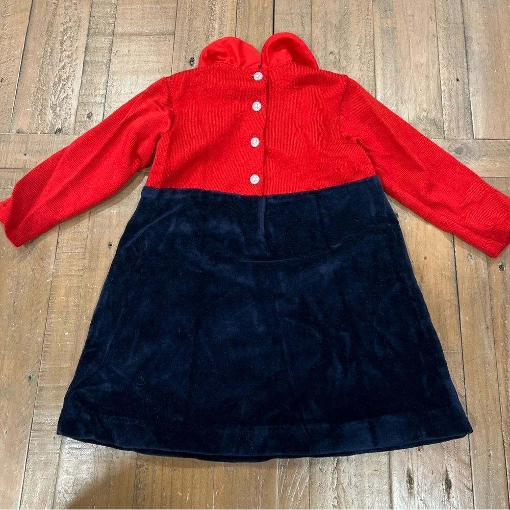 Carriage Boutique Blue Velvet Red Knit Dress And Sweater Set Girls 2-3T Plaid